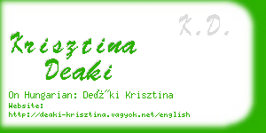 krisztina deaki business card